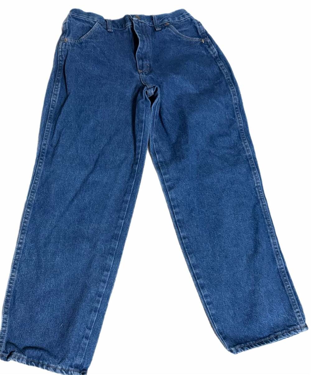 Rustler Jeans Size 14 Husky Blue Denim Straight Leg